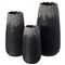 Modern Farmhouse Home Décor Accents; Boho Vases for Table Decor, Housewarming Gifts, Black Ceramic Table Vase with Dripping Crystal Look and Scalloped Opening Design